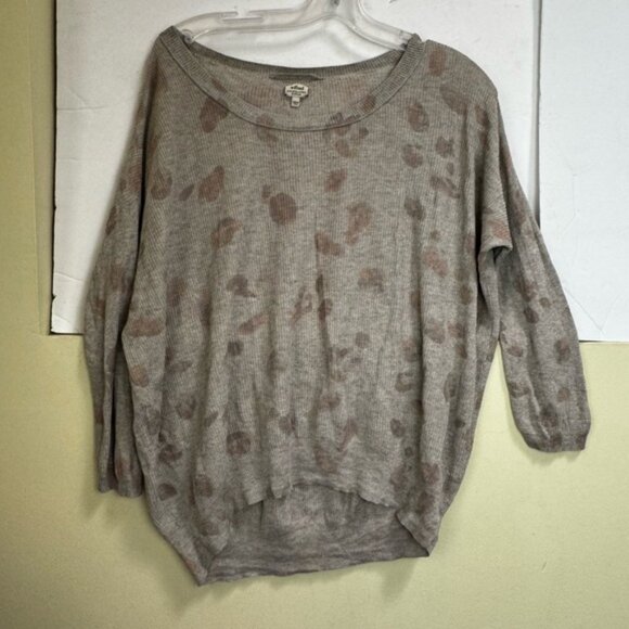 Aritzia Wilfred Balzac Leopard Cashmere Silk Cotton Sweater Lightweight Knit M - Picture 2 of 15